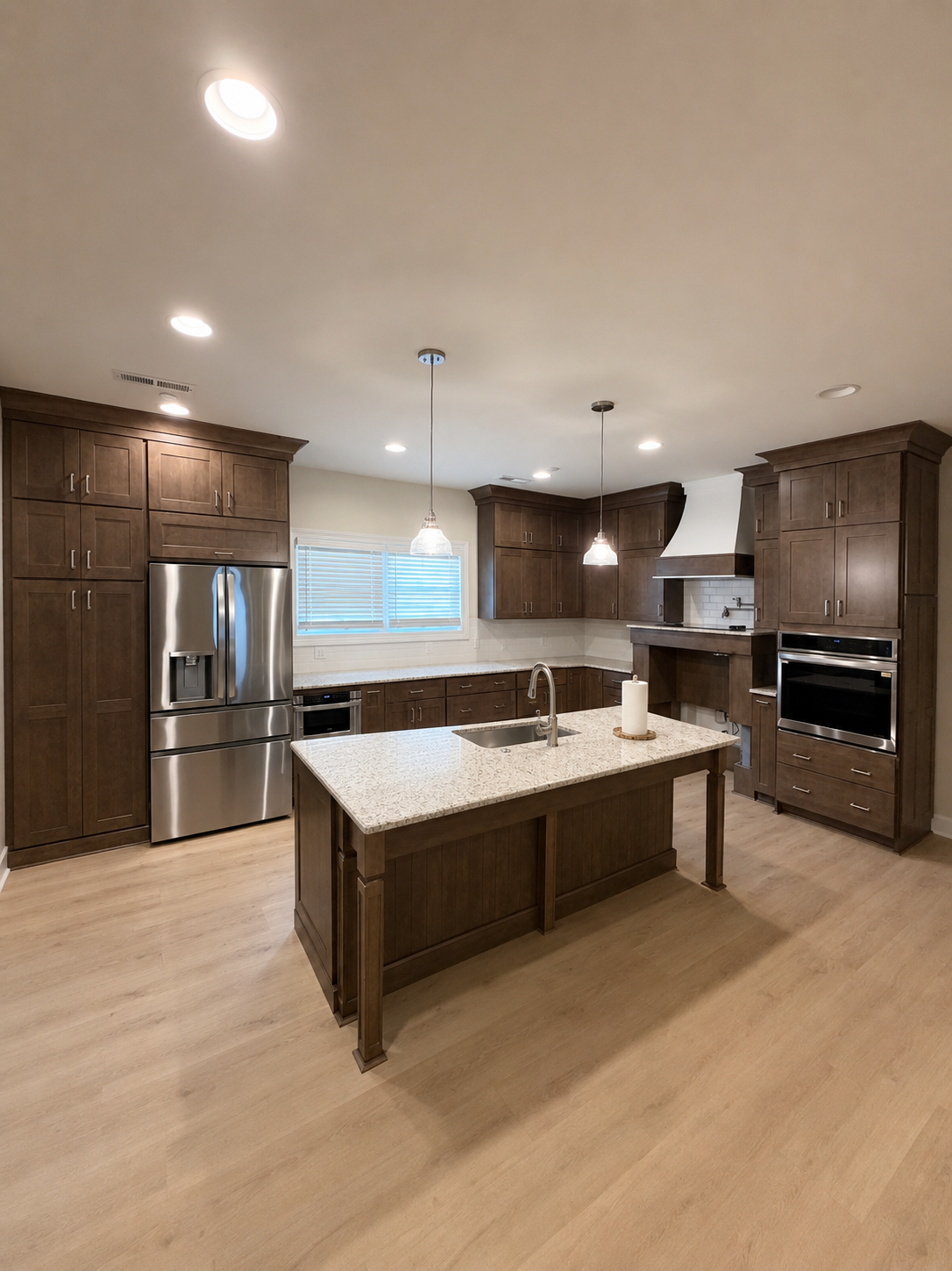 Beautifully remodeled kitchen with hardwood flooring
